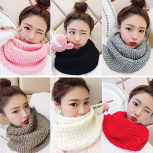 Knitted Scarf Women's Korean-style Student Pullover Scarf Men's Autumn and Winter All-match Thickened Woolen Solid Color New Fashionable Neck Sleeve