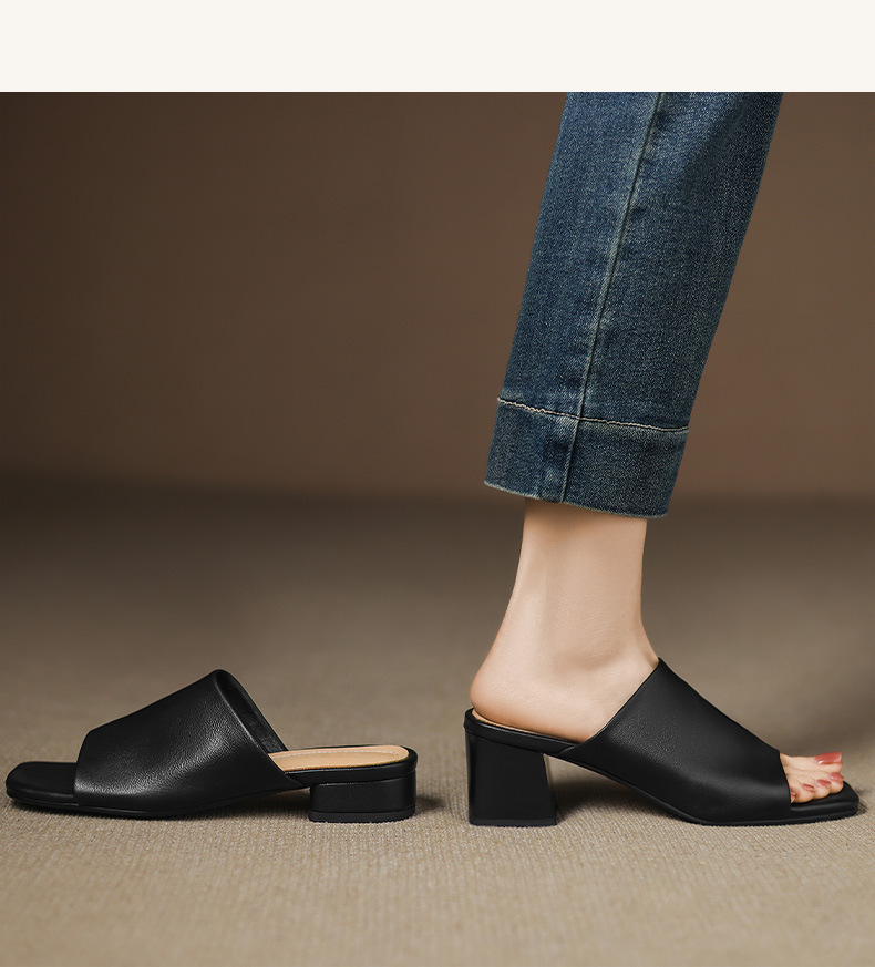 Sandal hở mũi nữ gót thấp quai ngang đế bằng 2,5 cm — Hạnh sắc (cao 2,5 cm) chi tiết 10