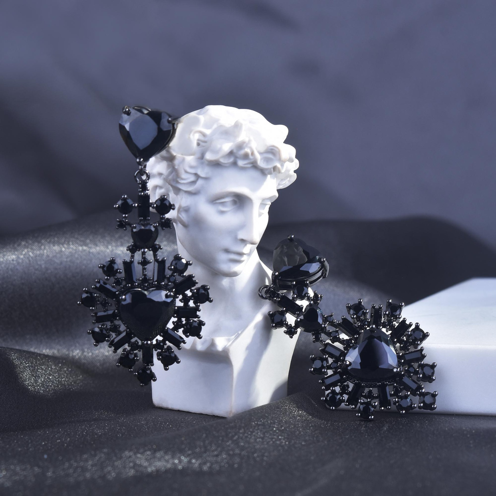 Corazón Cobre Piedras Preciosas Artificiales Pendientes Pendientes display picture 4