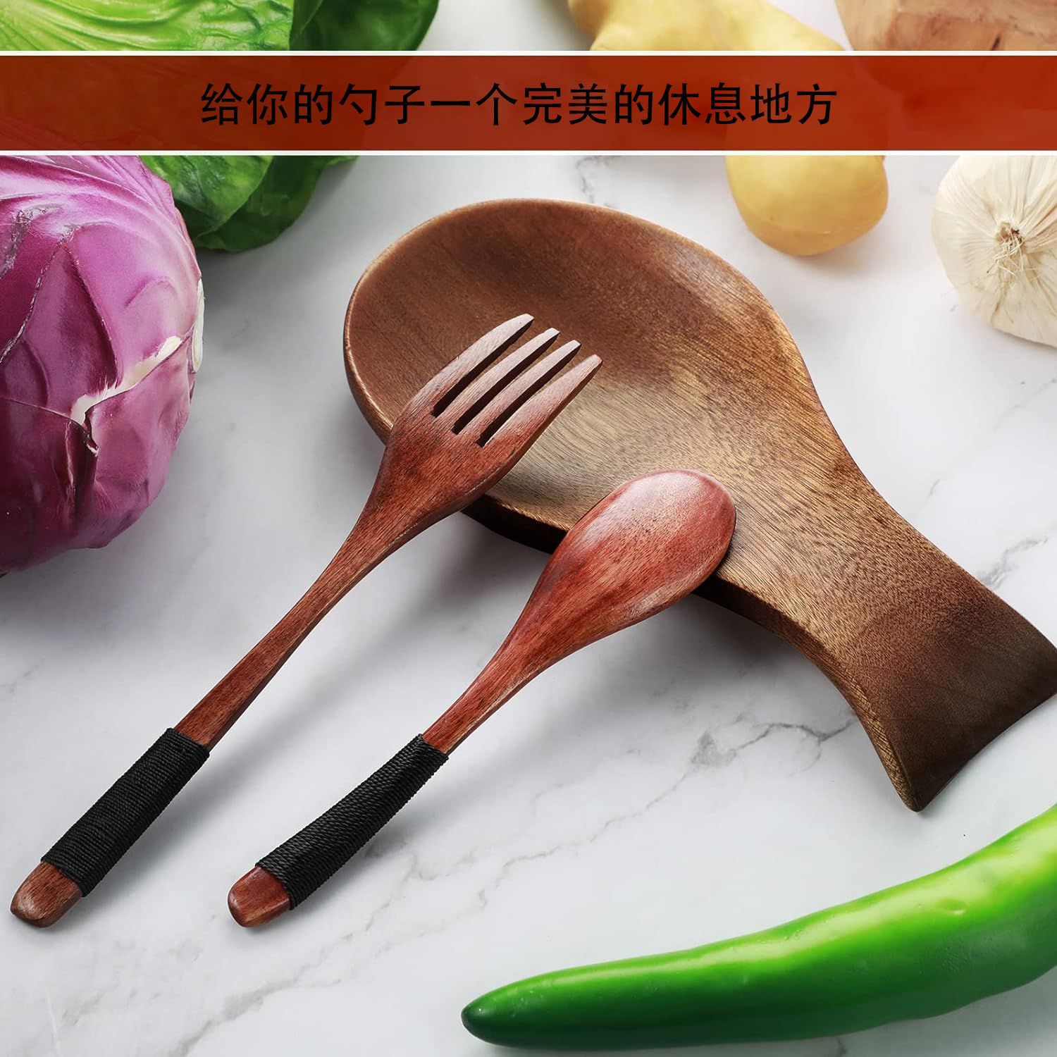 Creativo madera sólida cuchara titular cocina gadget moderno minimalista madera sólida aislamiento soporte vajilla almacenamiento titular