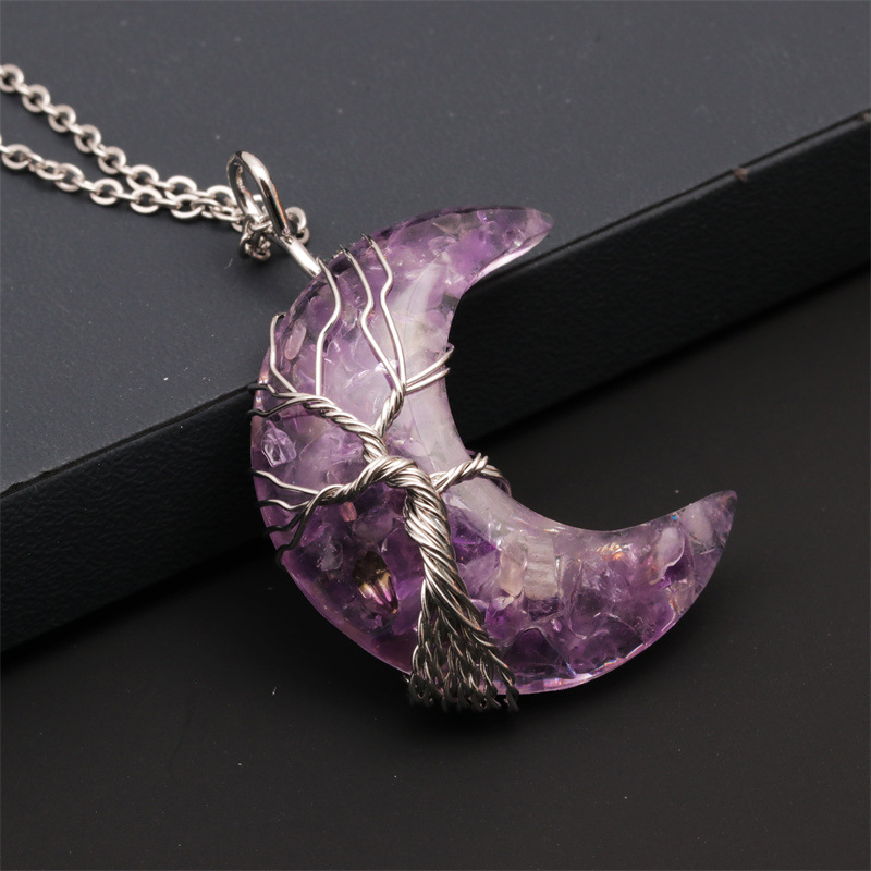 Fashion Moon Heart Alloy Geometry Rainbow Moon No Inlaid Necklace