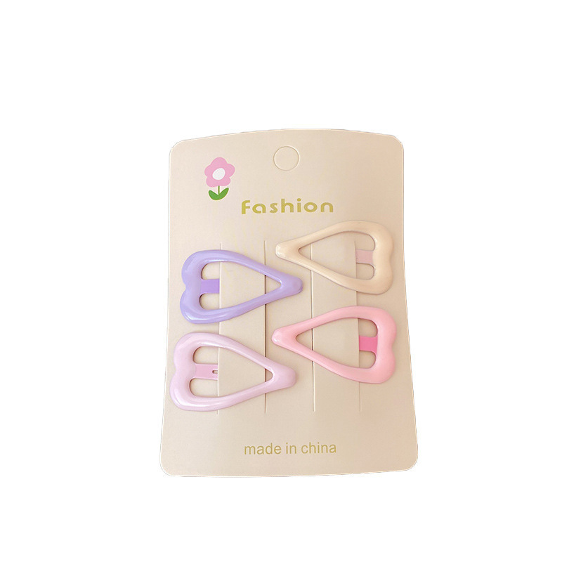Coreano de color cremoso dulce corazón de la niña BB clips lindos multifacéticos para niños cabello de pelo mar roto clips de cabello tocado clips laterales