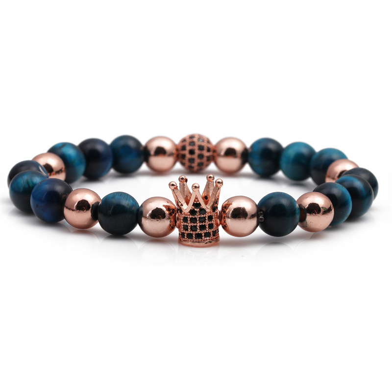 Pavo real Azul Ojo de Tigre Piedra Oro Rosa