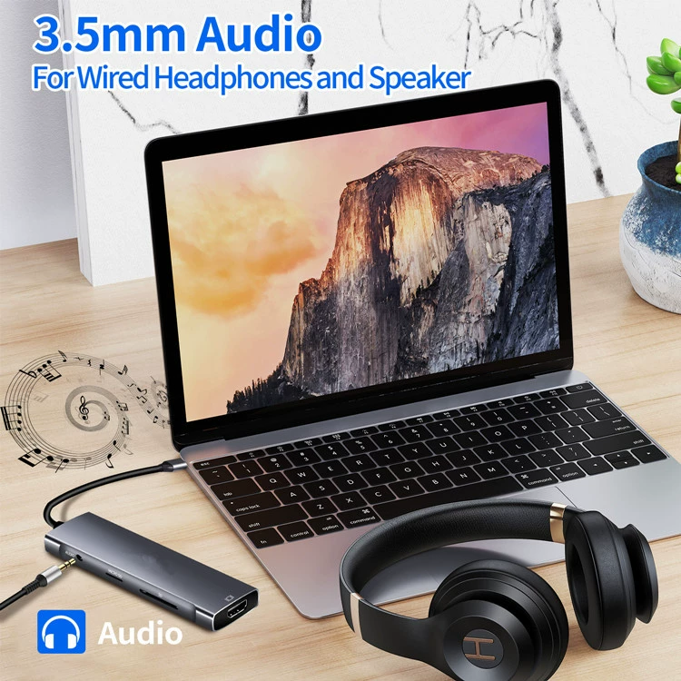 Type-C extension dock HUB3.0 HDMI USB multi-interface converter Nine-in-one extension dock 4K2K