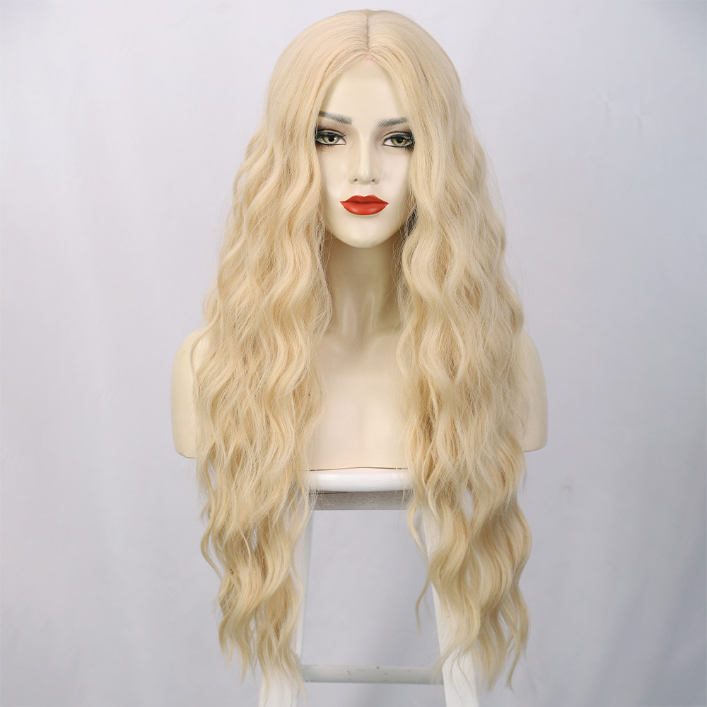 Peruca de dama europea y americana pequeña pelucas de encaje de cabello ruido ondulado fibra química cubierta de cabello wigs