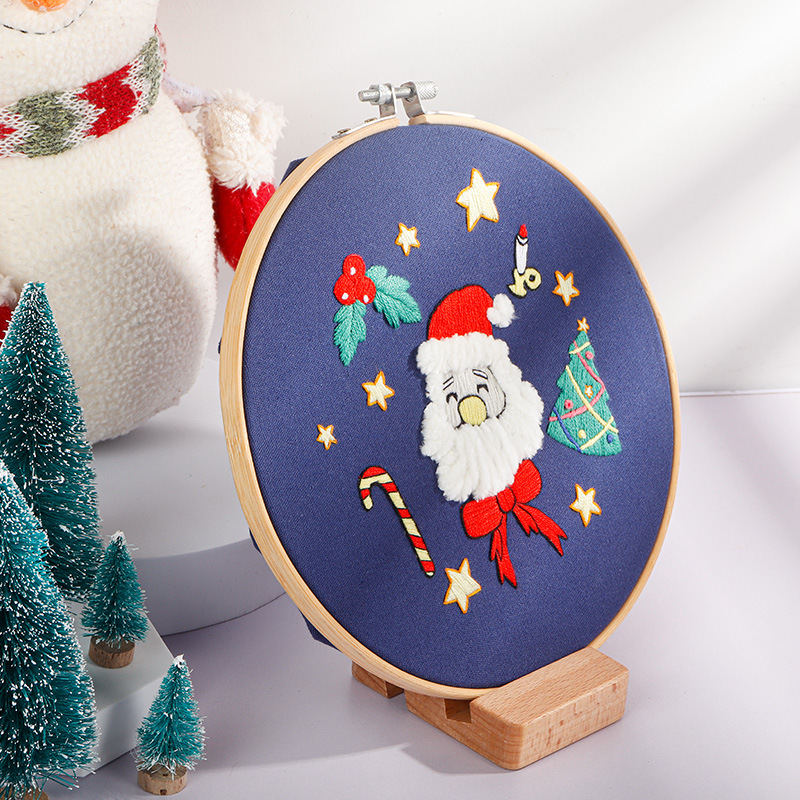 Original DIY paquete de material bordado hecho a mano árbol de navidad feliz Navidad Santa Claus regalo transfronterizo Inglés