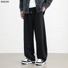 480g重磅贝贝绒针织羊毛加绒松紧腰休闲裤男2025冬季新款宽松长裤