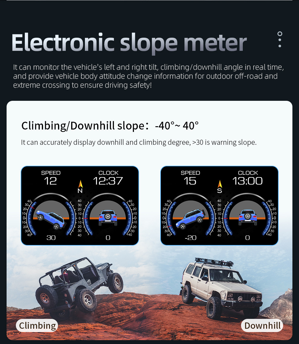 Cross-border car HUD head-up display LCD OBD multi-function water temperature fuel consumption GPS inclinometer speedometer P21