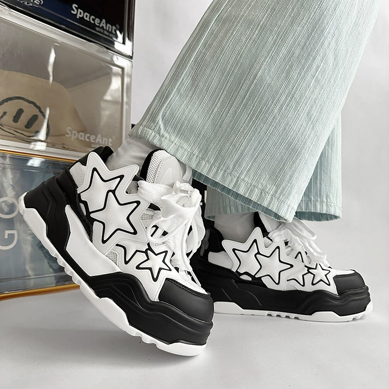 Langzu спотовая хлебная обувь мужская толстая подошва увеличена