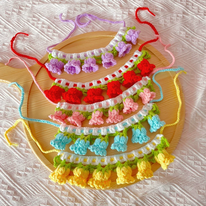 25 весенних домашних животных вязаный нагрудник кошка маленькая собака нагрудник полотенце орхоман цветочный шарф