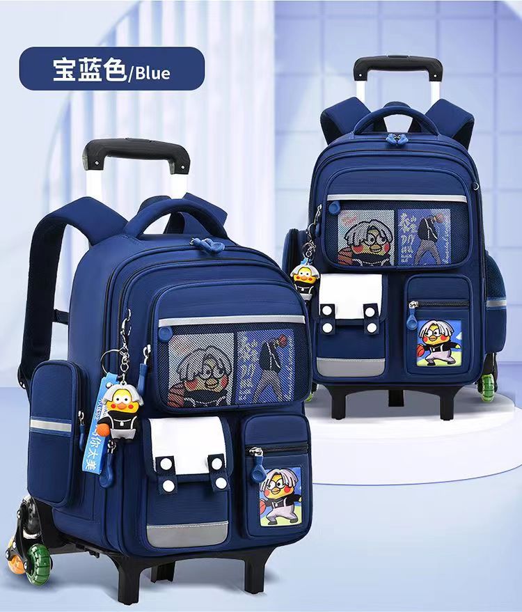 Nueva mochila de tirón para niños, estudiantes de primaria, niñas, grados uno, dos, tres a seis, mochila de niños, escaleras ligeras