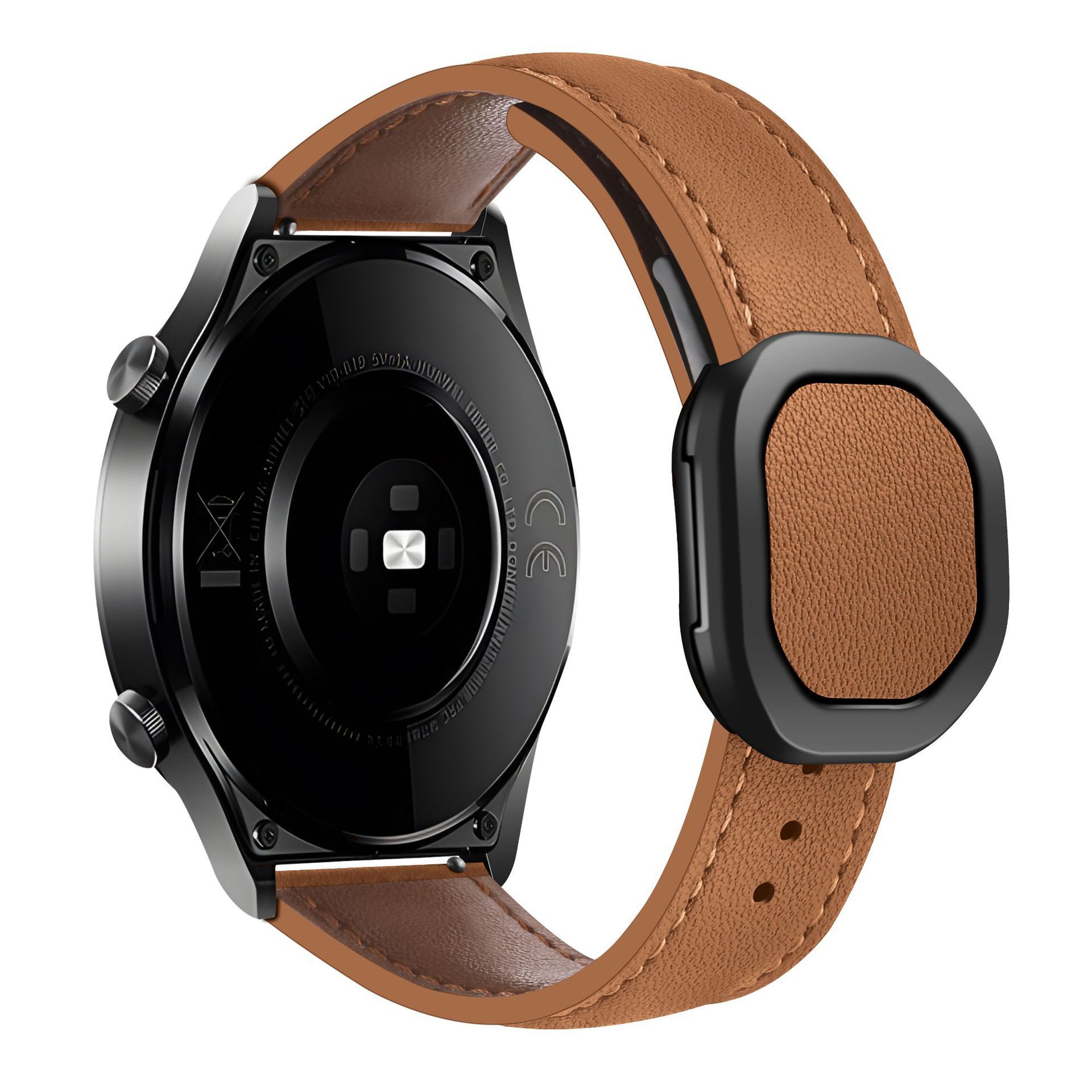 Sobib Samsungi ja Huawei moodsa stiiliga kellarihmadele, 20 mm ja 22 mm, Nautiluse magnetilise kokkupandava pandlaga nahast kellarihmadele._voghion.com