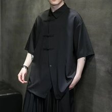 国风衬衫短袖男款夏季新款设计感小众宽松休闲衬衣潮牌新中式外套
