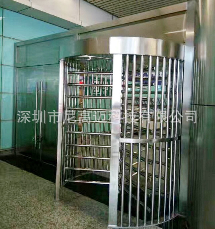 客运火车站出口单向手动通行304不锈钢旋转门尼高迈工厂进出口机