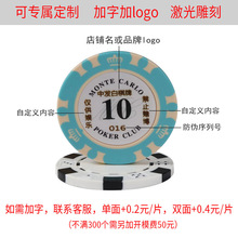 皇冠粘土筹码圆卡片棋牌室麻将澳门水晶假钱道具游戏娱乐德扑套装