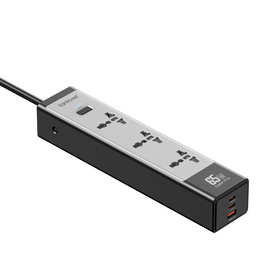 插线板65W快充多功能插座多孔位排插美标英标德标智能带线插排