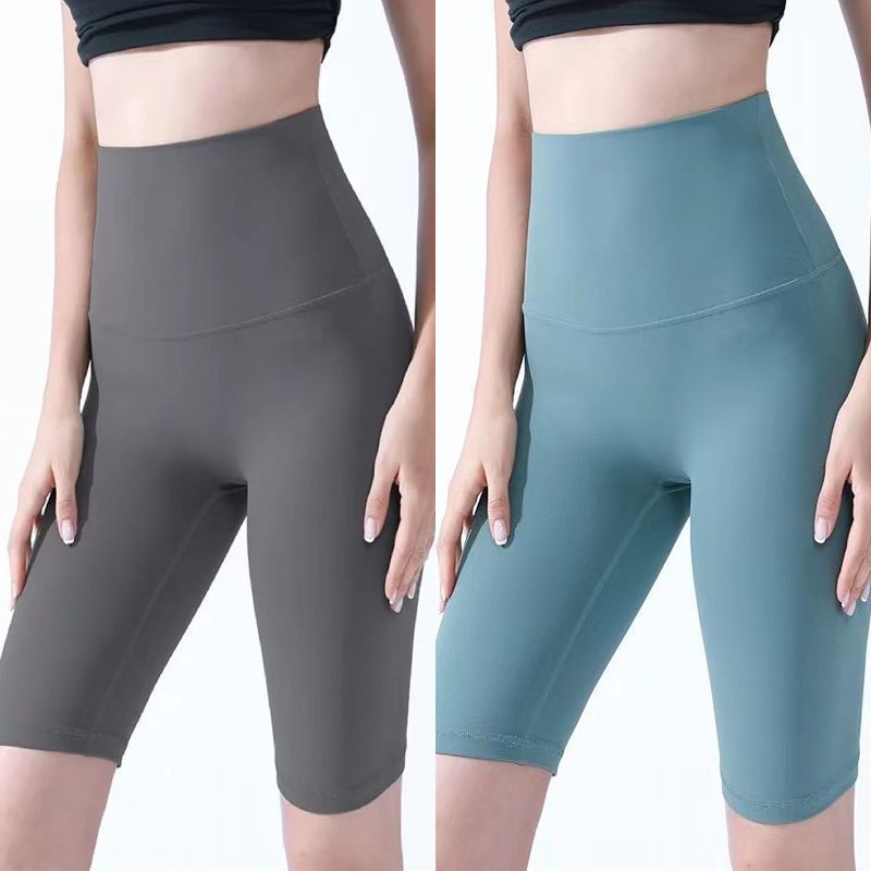 Pantalones cortos desnudos de mujer elásticos apretados para elevar las caderas de cinco puntos pantalones deportivos de secado rápido succión de sudor entrenamiento para correr fábrica de comercio de ping