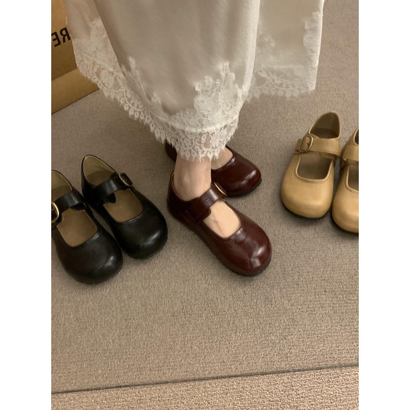 复古内增高玛丽珍鞋女2025春秋季新款圆头小红鞋勃肯单鞋休闲皮鞋|undefined