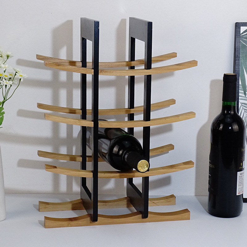 创意木质酒架摆件客厅酒柜红酒架装饰家用现代简约木质酒瓶收纳架