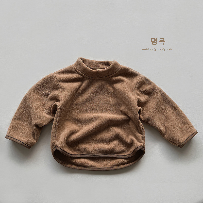 Niños y Niñas ligero caliente que basa la camisa para niños nuevo suéter de invierno estilo coreano Mori retro bebé moda