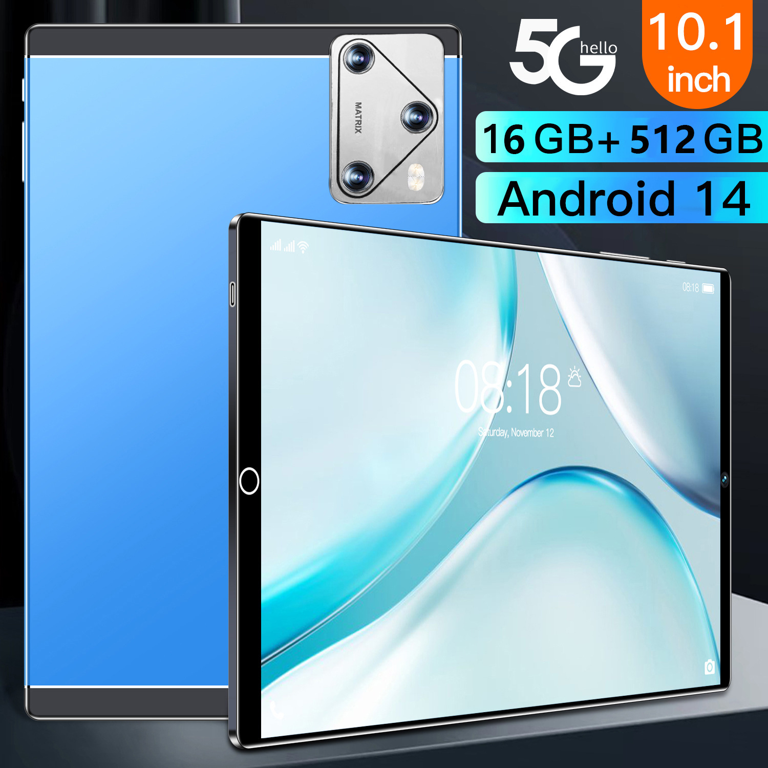 Cross-Border New 10.1inch Tablet Computer Wholesale Eight-Core 5g High-Performance Wifi Learning Machine Online Class Game Console