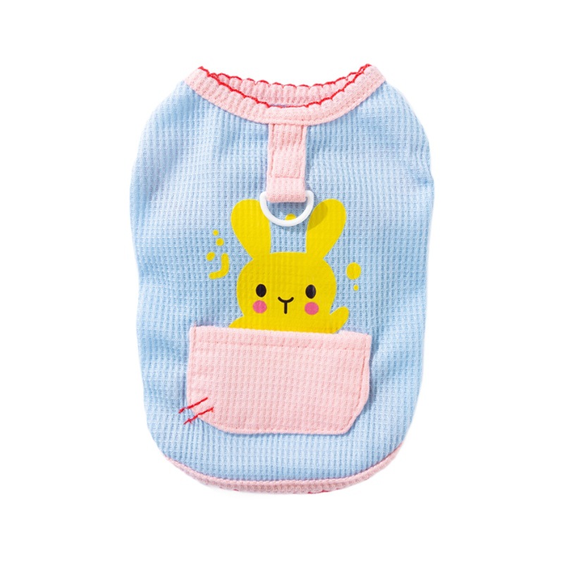 Primavera y verano Dog Card Love Bunny Pocket Chaleco para perros pequeños y medianos Gato Teddy Ropa para perros de dos patas Verano