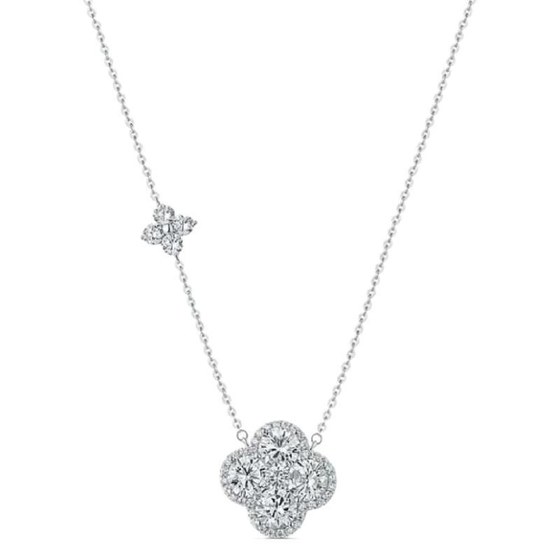 Exquisite Four-leaf Clover Necklace Women's Eight Heart and Eight Arrows Full of Diamonds Niche Light Luxury All-match Elegant Cross-border Jewelry