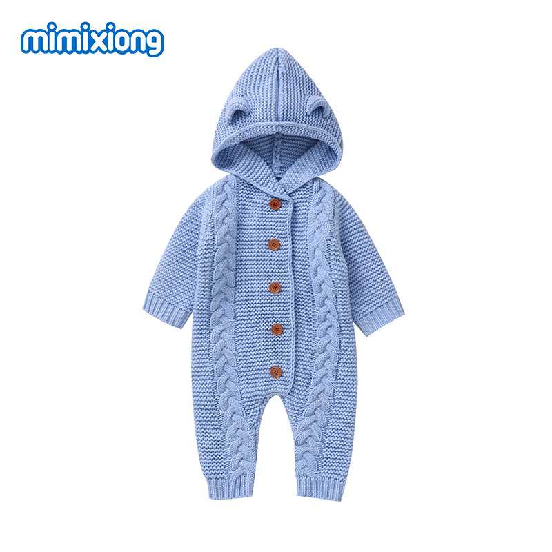 Brand autumn children's three dimensional solid color bodysuit with…