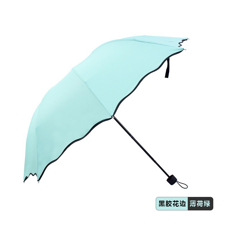 Fuente de fábrica sombrilla solar fortalecer sol y lluvia para mujeres plegables protector solar anti-ultravioleta engrosado paraguas