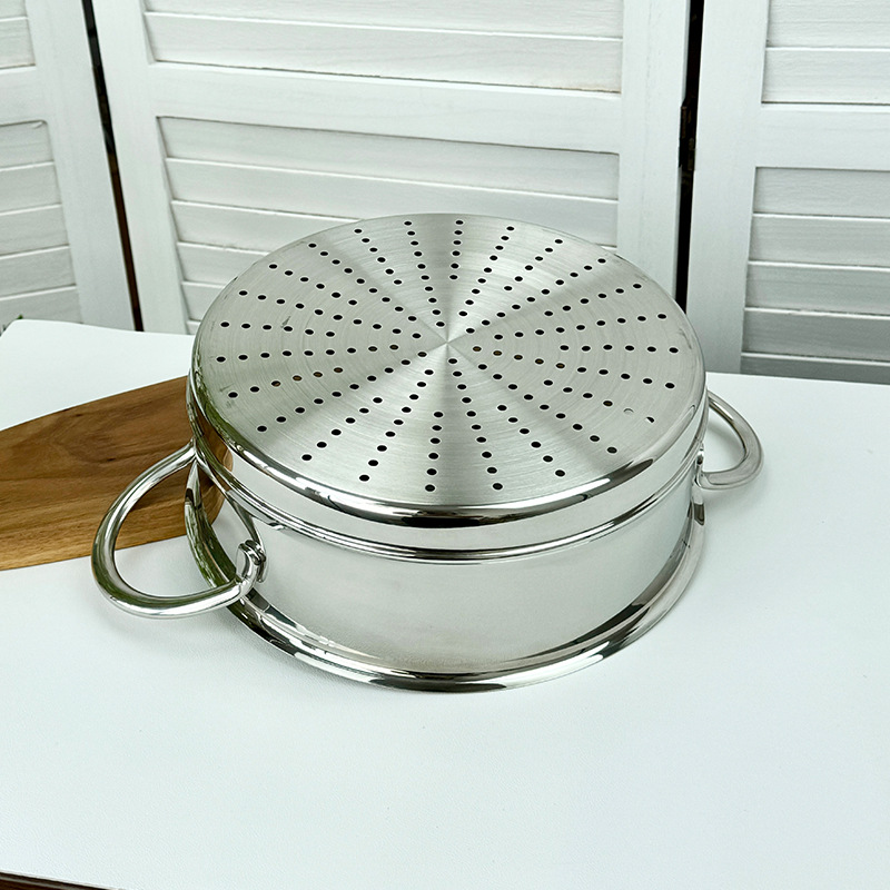 Chockmen Zhuo Deming 18 / 10 acero inoxidable 24cm espejo de doble oreja vapor de vapor