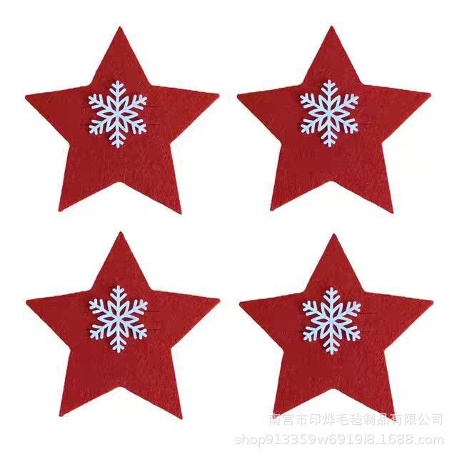 スポット卸売フェルトクリスマスカトラリーセットカトラリーバッグクリスマスツリーフォークスプーンカトラリーバッグ装飾テーブルマットコースター|undefined