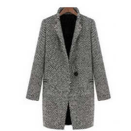 2025秋冬季欧洲站千鸟格大衣 中长款大码.价千鸟格大衣.卖