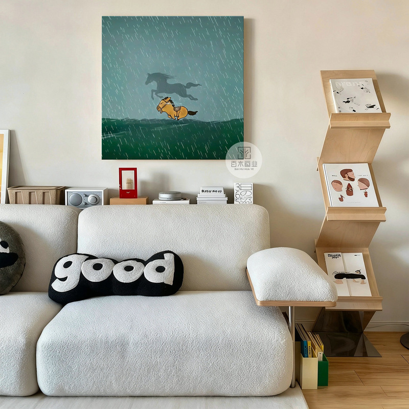 Modern Minimalist Living Room Decorative Painting Nordic Cartoon Sofa Background Wall Hanging Painting Creative Ma Xiaoye Mural Wholesale Modern Minimalist Living Room Decorative Painting Nordic Cartoon Sofa Background Wall Hanging Painting Creative Ma Xiaoye Mural Wholesale