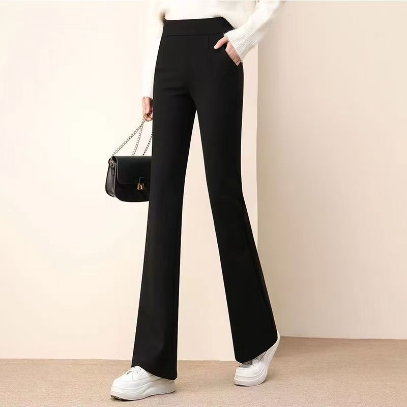 2024 spring and autumn new fashion women's all-match slimming plus size slimming stretch micro flared pants slim fit micro-pants