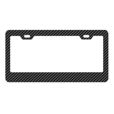 Plate Frame Thickened Aluminum Alloy Stainless: License plate holder/license plate holder - square-hole-rounded-corners-aluminum-alloy-carbon-pattern