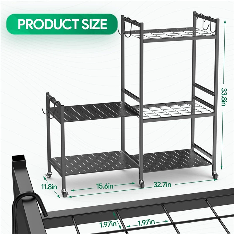 Garden tool storage rack with wheels Power tool storage box Tool bracket Organizing storage rack storage rack