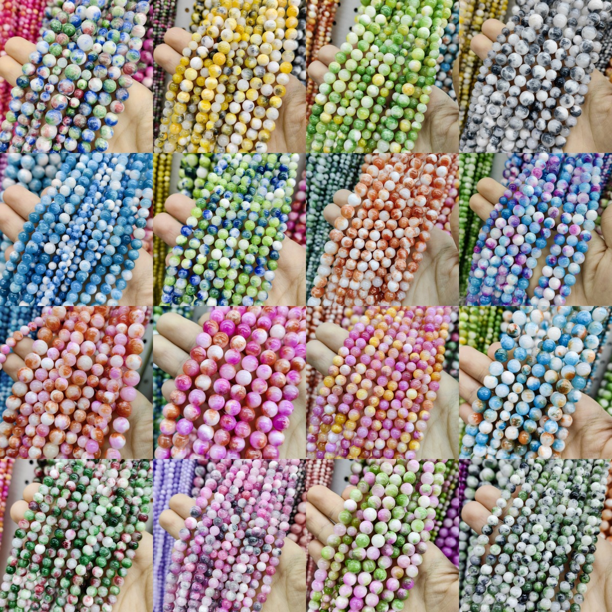 Jade persa natural optimizado multicolor color Calcedonia cuentas redondas cuentas sueltas semiacabados accesorios de joyería de DIY al por mayor image 1