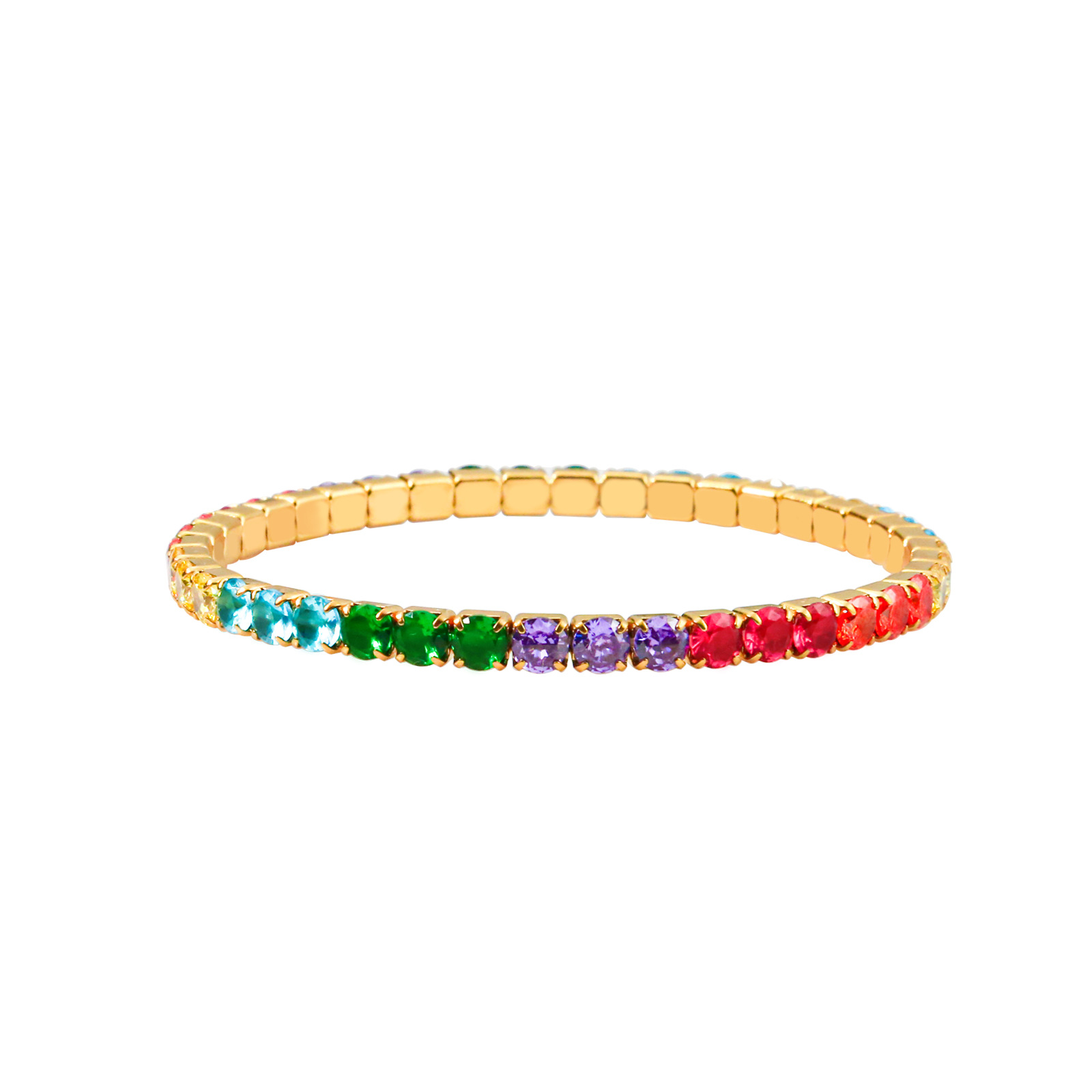 Daily, Street Occasion Shiny Geometric 304 Stainless Steel Zircon Tennis Bracelet In Bulk