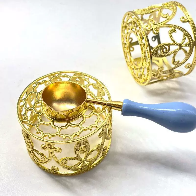 火漆印章套装蜡粒模具火漆电熔炉全套工具儿童手工diy创意玩具 金