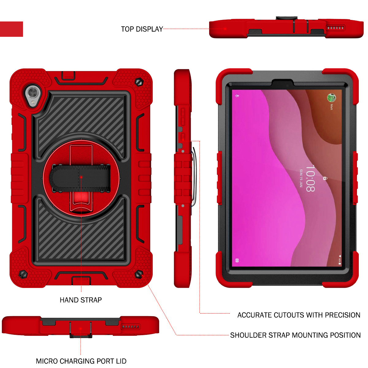 Suitable for Lenovo Tab K11/M11 Tablet Case Rotating Stand Zhaoyang K10/Y11 Three-Proof Protective Case