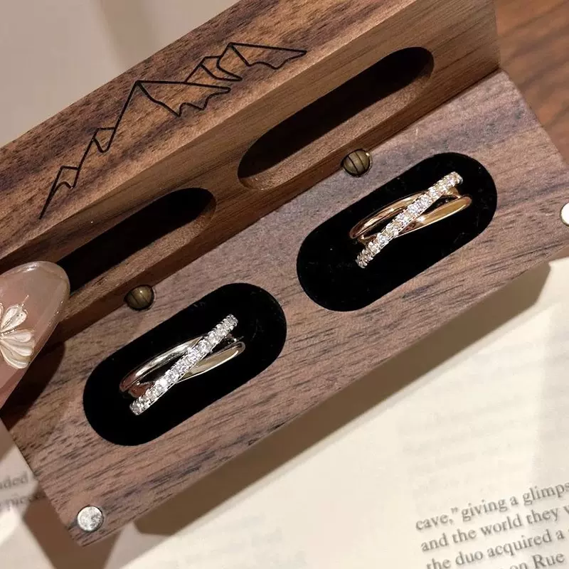 小红书爆款三环微镶爆闪戒指2024新款精致时尚轻奢指环一件代发