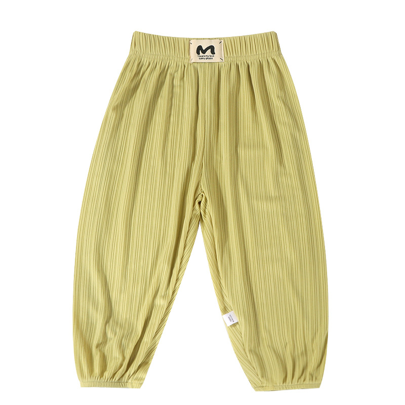 [Personalizado] Pantalones a prueba de mosquitos para bebés, pantalones delgados de nueve puntos para niños, bombachos transpirables de seda de hielo para niñas
