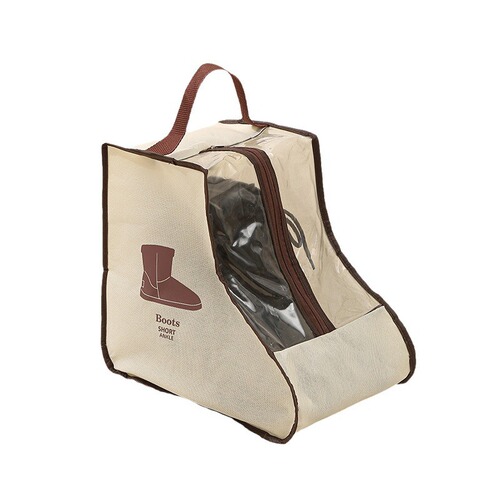 Women's Long Boot Breathable Storage Bag Transparent PVC Short Boot Organizing Dustproof Moistureproof Cover Thick Non-woven Shoe Bag