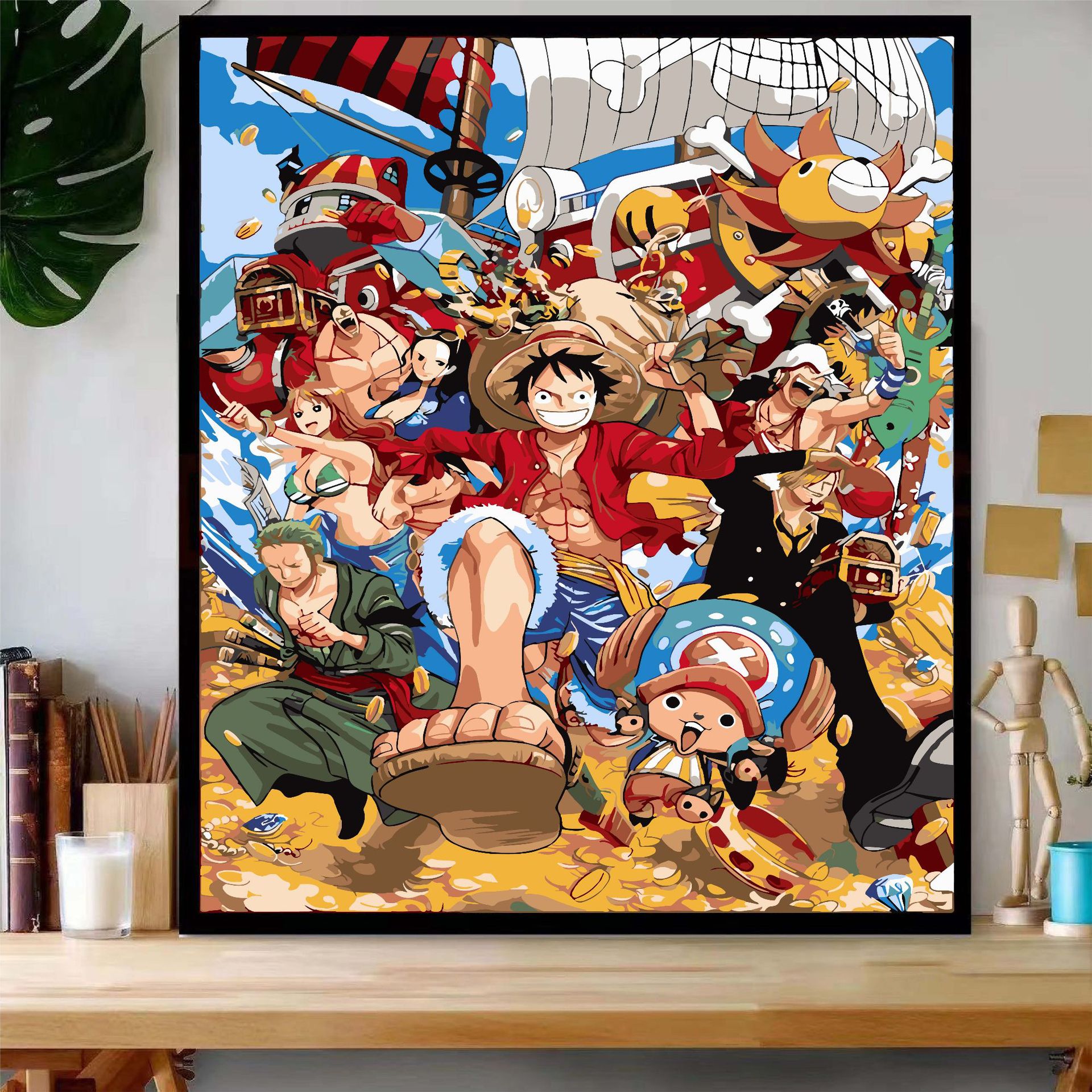 Lufei de cinco velocidades de una pieza digital de pintura al óleo de bricolaje relleno de color de pintura hecha a mano pintura al óleo de acrílico al por mayor