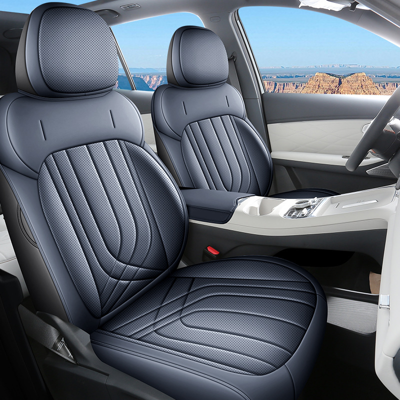 Full Leather Seat, Geely Modelə uyğun (Original) oturacaq örtükləri - blue-7em-i
