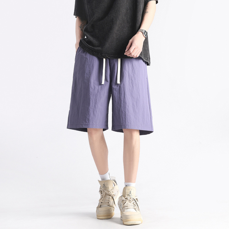 2026 Model Boyue Summer Lightweight Breathable Sports Versatile Solid Color Simple Quick-Dry Large Size Running Basketball Shorts for Men