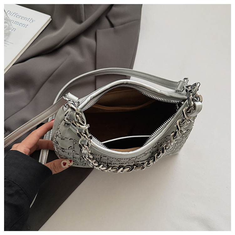 Trendy and stylish underarm bag for women 2025 summer new versatile and fashionable single-shoulder bag, chain denim crossbody bag undefined