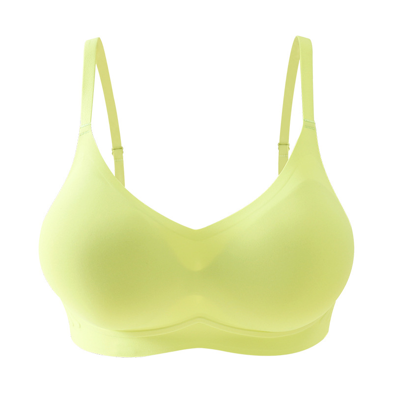 シームレスリキッドファンデーション光沢コミック胸拡張下着女性の厚みのあるモールドカッププッシュアップ小さな胸を大きくするソフトサポートブラ