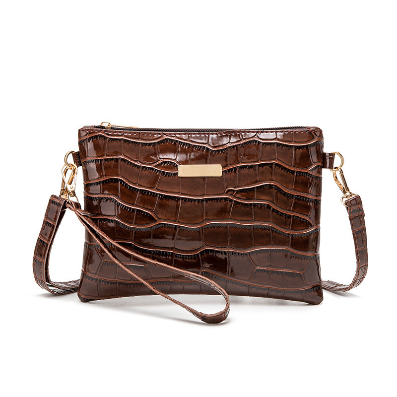 Moda retro simple de moda bolsas de damas estampado de piedra de hombro bolso de mano bolso de mano de damas