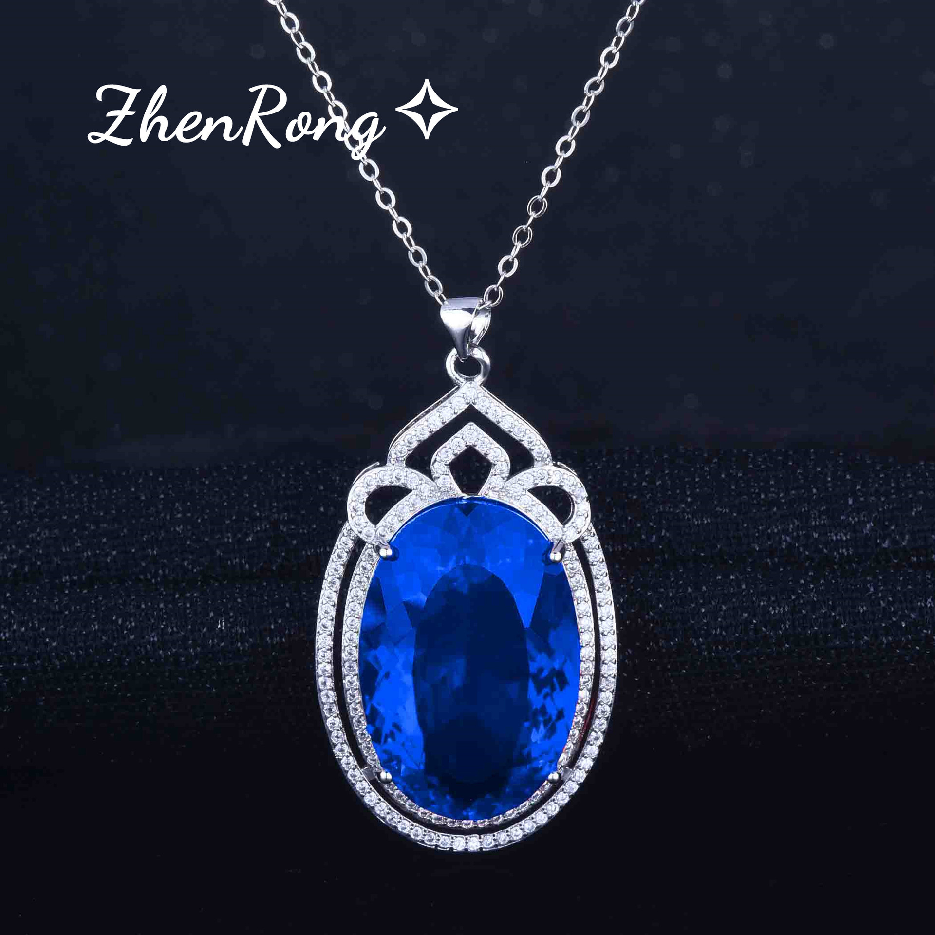 Tiktok Kuaishou transmisión en vivo color tesoro Esmeralda colgante de lujo imitación paloma Rubí Diana anillo color traje del tesoro